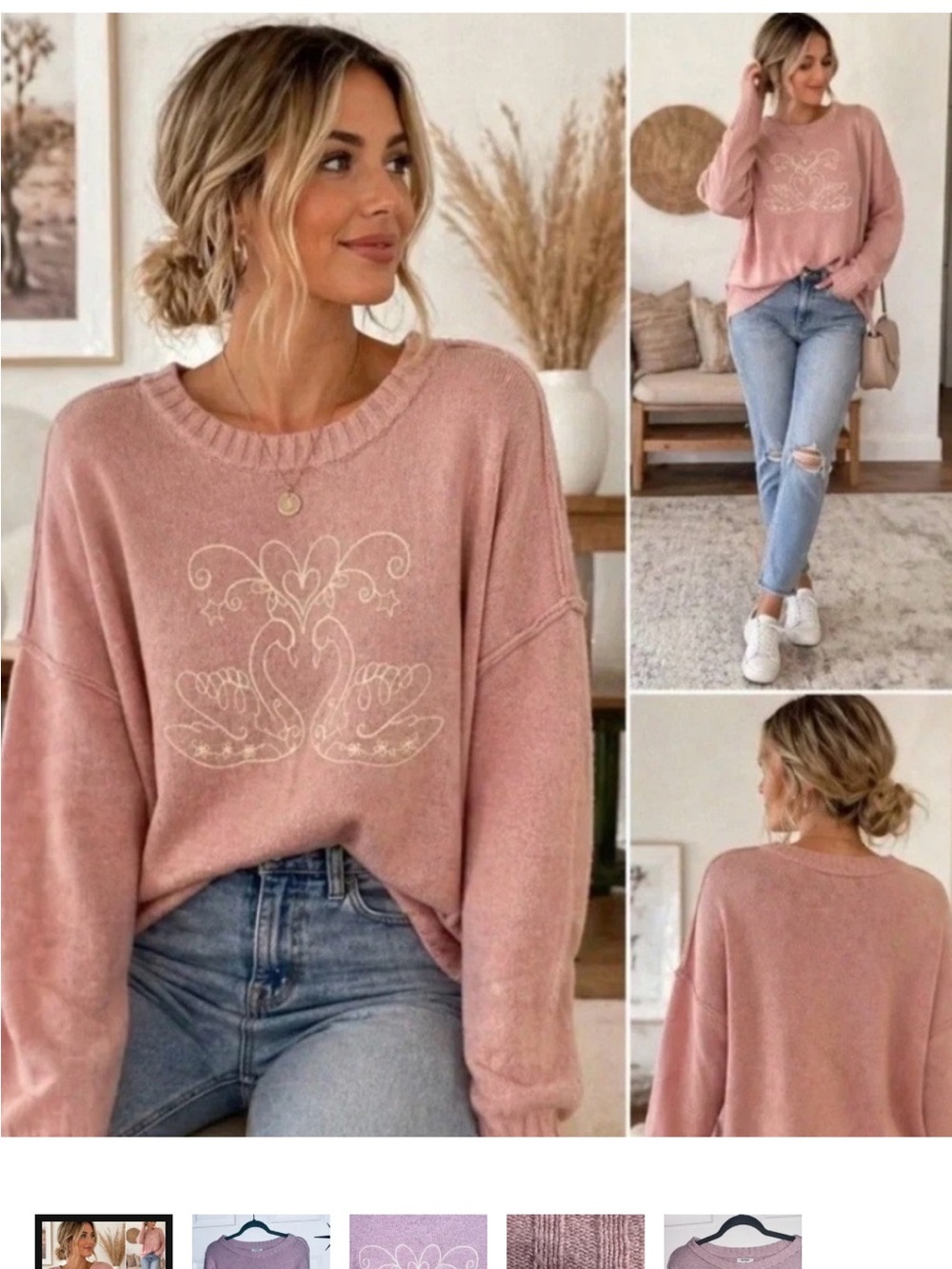Haute Hippie - swan knitted sweater